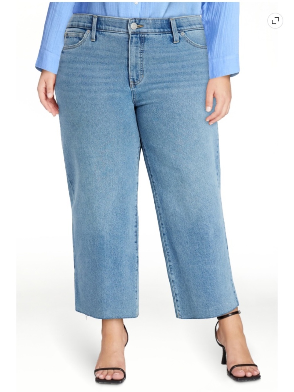 Terra and Sky Women’s Plus Charlotte Wash Wide Leg Ankle Cut Jeans Size 16W NWT